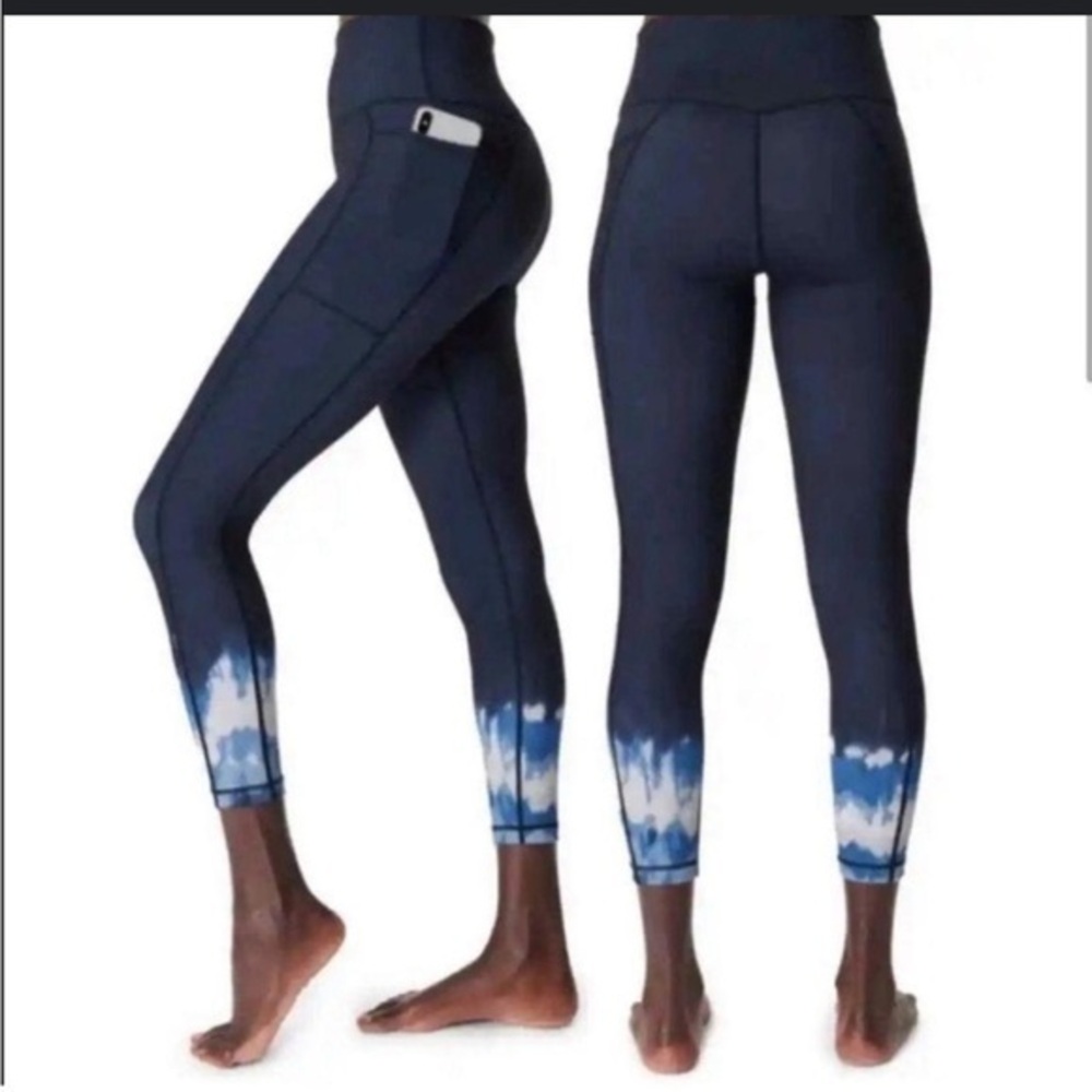 Limited Edition Sweaty Betty Super Sculpt 7/8 Length Leggings "Blue Ink" S